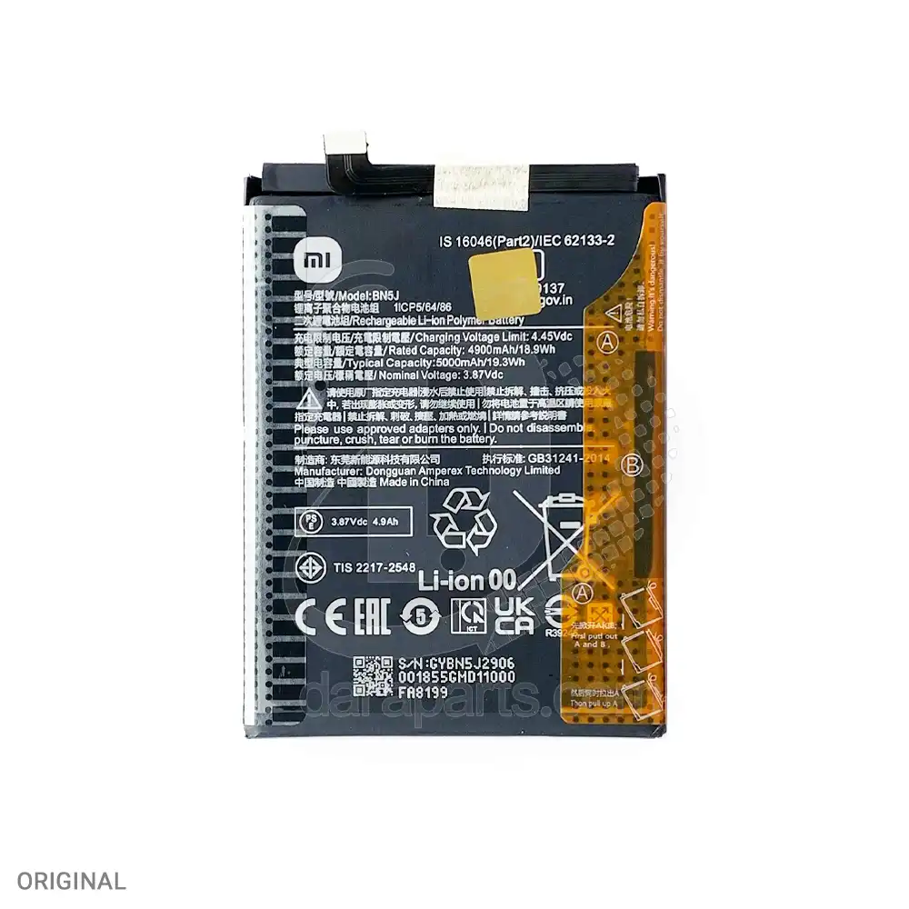 Battery-Xiaomi-Redmi-Note-12-5G-Poco-X5-BN5J-ORG-1 قیمت و خرید همکاری باتری BN5J سازگار با گوشی شیائومی Redmi Note 12 5G و Poco X5 (شیاومی ردمی نوت 12 فایو جی) Battery Xiaomi Redmi Note 12 5G (BN5J)