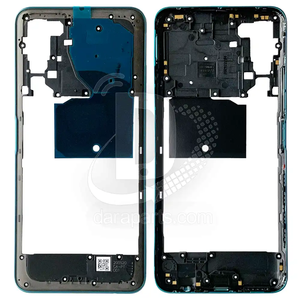 Middle-Frame-Huawei-Y7A-Green-Main قیمت و خرید همکاری فریم میانی هوآوی Y7A (میدل فریم پلاستیکی هواوی وای 7 آ) در قطعات موبایل دارا | Dara Mobile Parts