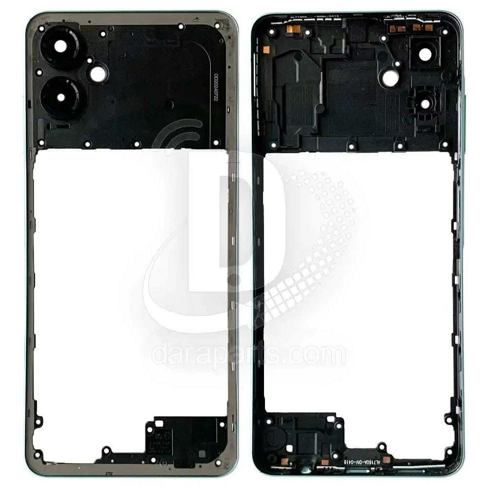 Middle-Frame-Samsung-Galaxy-A06-4G-A065-Blue-Main قیمت و خرید همکاری فریم میانی سامسونگ A06 4G – A065 (میدل فریم پلاستیکی گلکسی آ صفر 6 فورجی) در قطعات موبایل دارا | Dara Mobile Parts