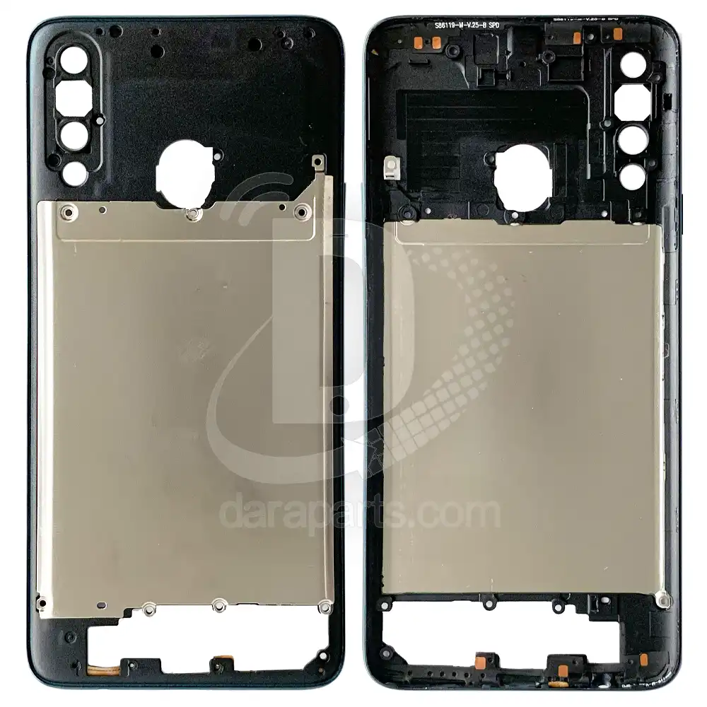Middle-Frame-Samsung-Galaxy-A20s-A207-Green-Main قیمت و خرید همکاری فریم میانی سامسونگ A20s – A207 (میدل فریم پلاستیکی گلکسی آ بیست اس) در قطعات موبایل دارا | Dara Mobile Parts