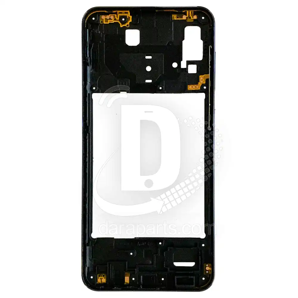 Middle-Frame-samsung-galaxy-a30-a305-black-2 قیمت و خرید همکاری فریم میانی سامسونگ A30 – A305 (میدل فریم پلاستیکی گلکسی آ سی) در قطعات موبایل دارا | Dara Mobile Parts
